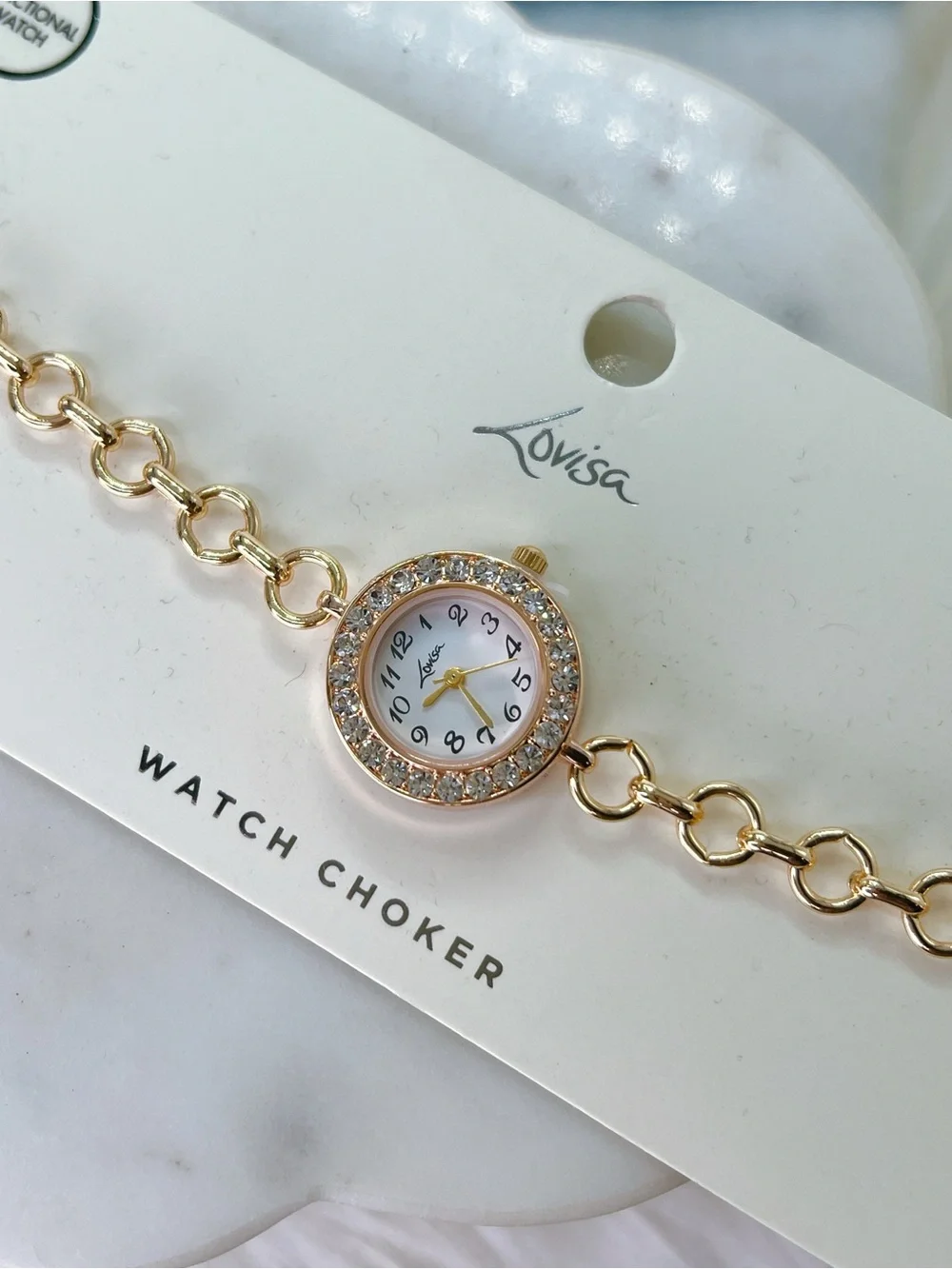Lovisa Gold Chain Watch Choker necklace Gold plated 12” to 14”